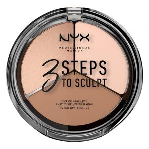 Super Beauty | מוצרי איפור וטיפוח איפור NYX PROFESSIONAL MAKEUP 3 Steps To Sculpt Face Sculpting Palette, Fair, 0.54 Ounce