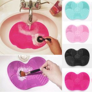 Super Beauty | מוצרי איפור וטיפוח איפור Silicone Makeup Brush Cleaner Washing Scrubber Board Cosmetic Cleaning Mat Pad