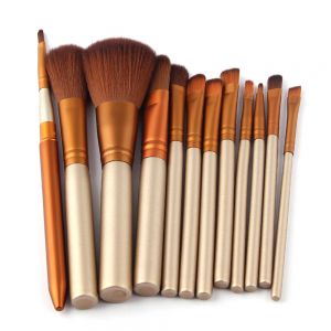 Super Beauty | מוצרי איפור וטיפוח מברשות איפור 12Pcs Pro Kabuki Makeup Brushes Set Foundation Powder Eyeshadow Blush Brush Kit