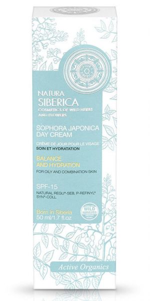 Super Beauty | מוצרי איפור וטיפוח קרם פנים קרם יום לפנים, מאזן, לעור מעורב NATURA SIBERICA Balancing Hydration Day Cream SPF-15 Oily/Combinati on Skin 50ml