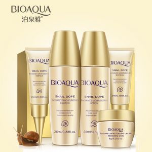BIOAOUA 5pcs/ lot Skin Care Set  Moisturizing  Brightening Skin Natural and Hypo-allergenic Face Care Day Cream Travel Packaged