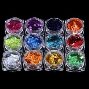    Holographic Flakes Nail Art Glitter Sequins Square Laser Decoration Tip Manicure
