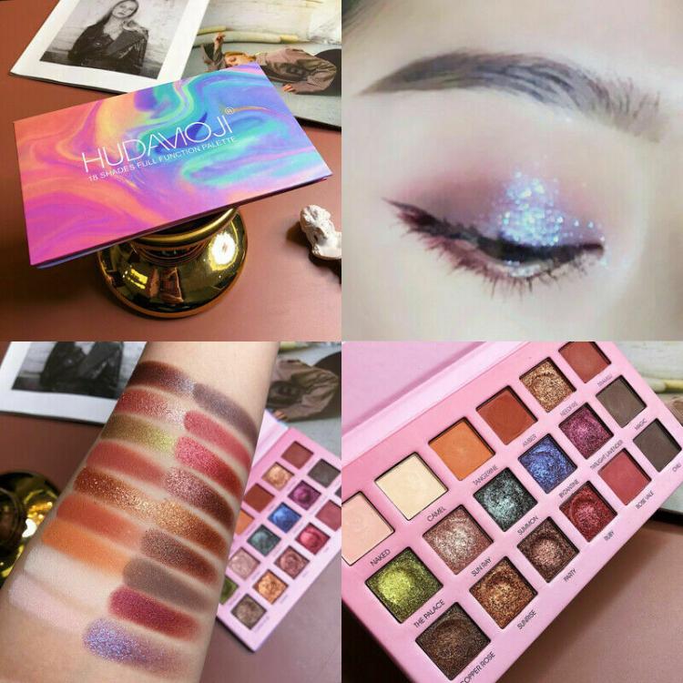 Super Beauty | מוצרי איפור וטיפוח איפור  2019 NEW HUDA EYESHADOW PALETTE Beauty Eye Shadow Palette 18 Shades Colors MC